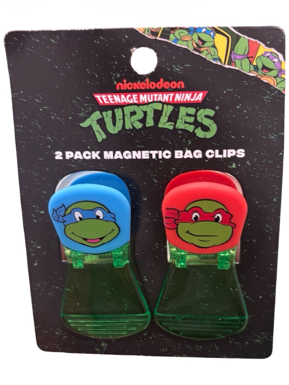 Nickelodeon TMNT Magnetic Bag Clips - Red & Blue with Green Accents